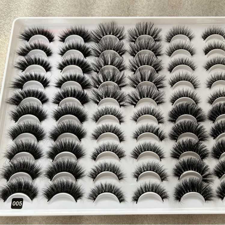 Thirty pairs of hot selling fluffy styles thick faux mink fur explosive fur styles curled and messy eyelashes W250324