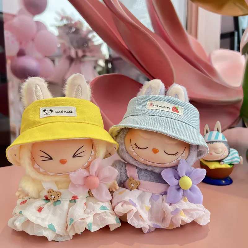 Suitable for 17cm Labubu doll set pleated snowflake hair clip set fishermans hat Labubu clothing Ropa LabubuXJ250324