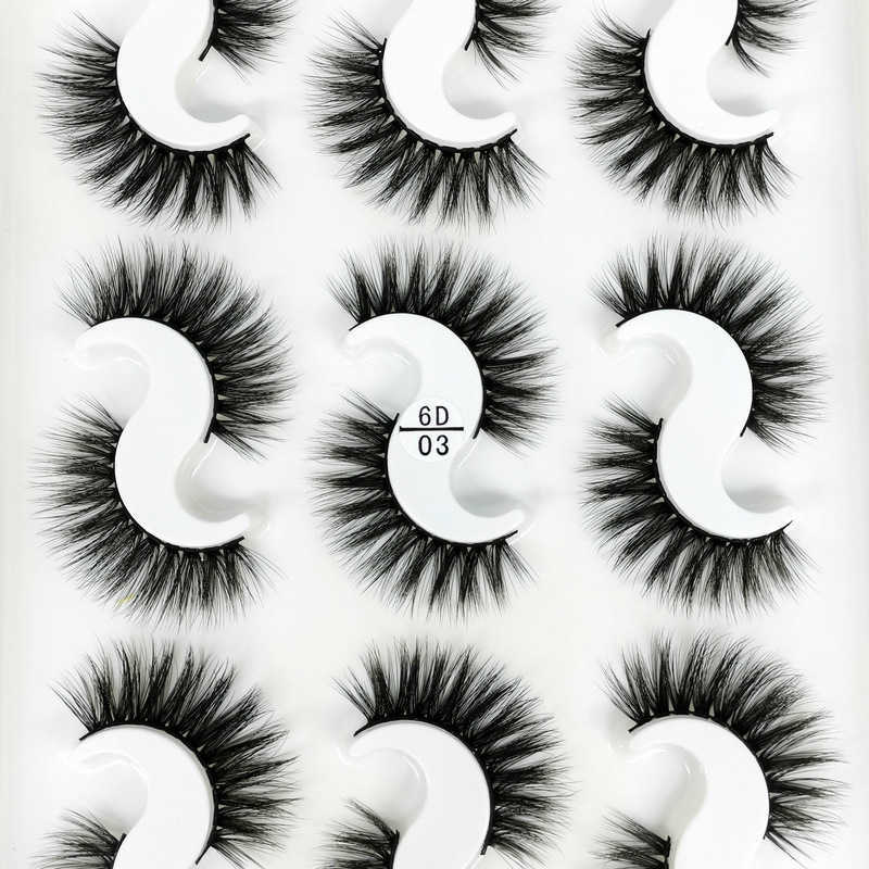 6D 3D False Eyelash Handmade Natural Thickening 9-Pair Set Eyelash W250324