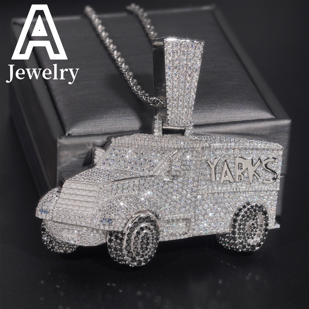NEW ARRIVAL Car Pendant Hip Hop iced out Jewelry Camper Van 925 Moissanite Pendant