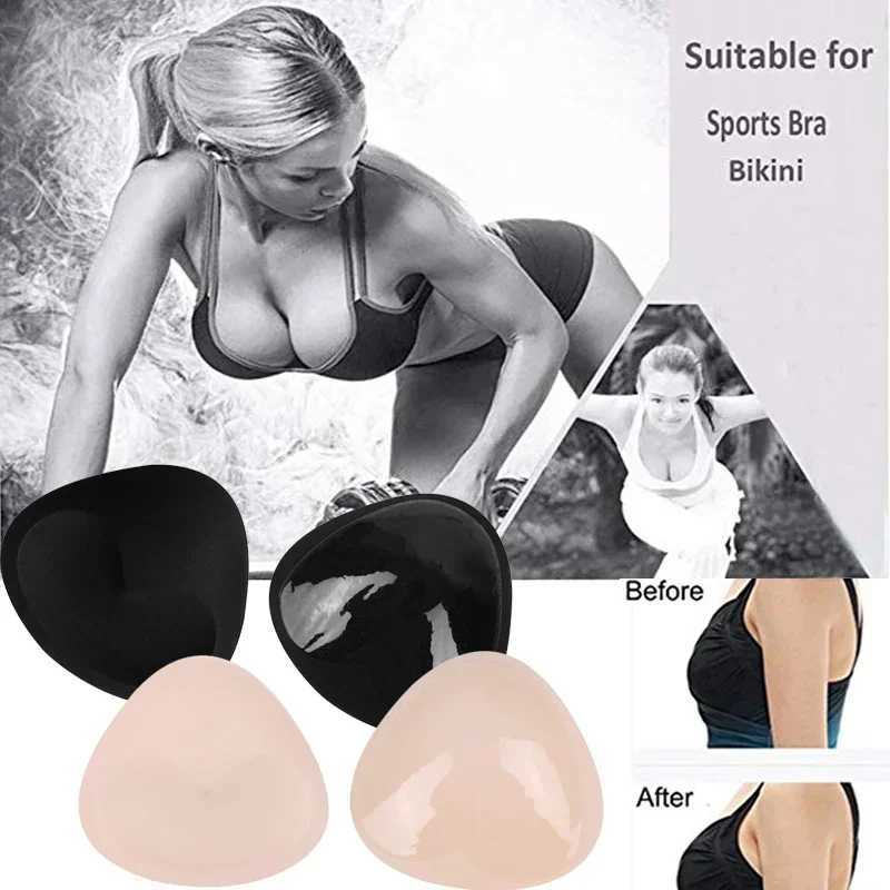 3D Thick Chest Mat Bikini Set Push Up Mat Swimsuit Womens Swimsuit Silicone Thick Chest Mat Breathable Sponge Bra Mat Nipple CoverXJ250324