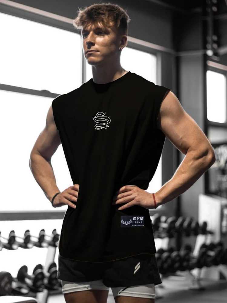 Summer Sleepless T-shirt Mens Sports Tank Top Loose Fast Dry Breathable Running Fitness Clothing Men X250324