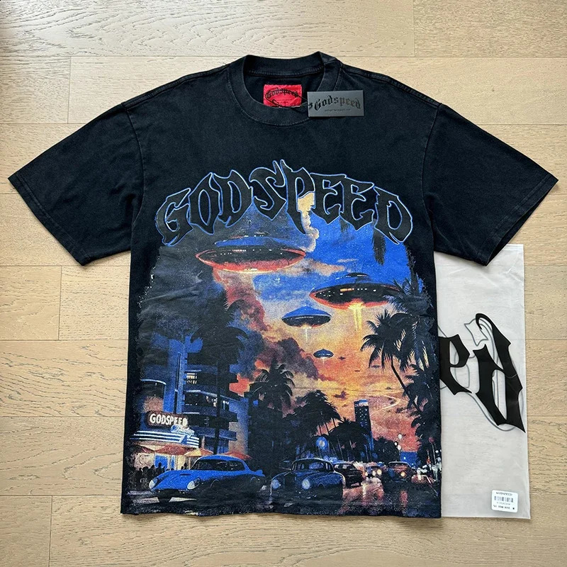 Godspeed Top Tee Men Women Streetwear High Quality Casual Crewneck Short Sleeve GOD SPEED Tshirt 250324