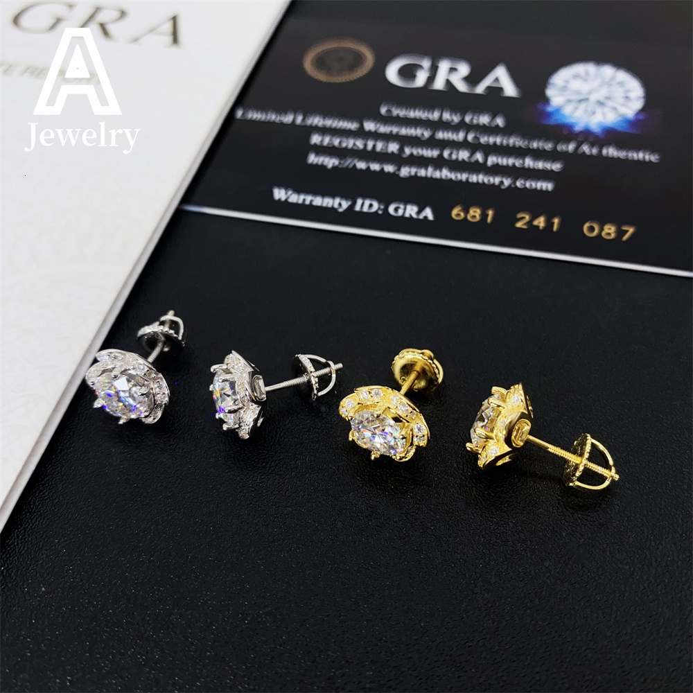 Moissanite Diamond Luxury Silver 925 Jewellery Earring Luxury Bridal Earrings Flower Stud Earrings For Women