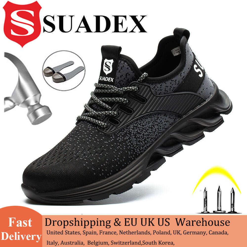 SUADEX Women S afety Steel Boots Anti-Smas hing W ork Shoes Li ghtweight Breathable Composite Toe Men EUR Size 37-48