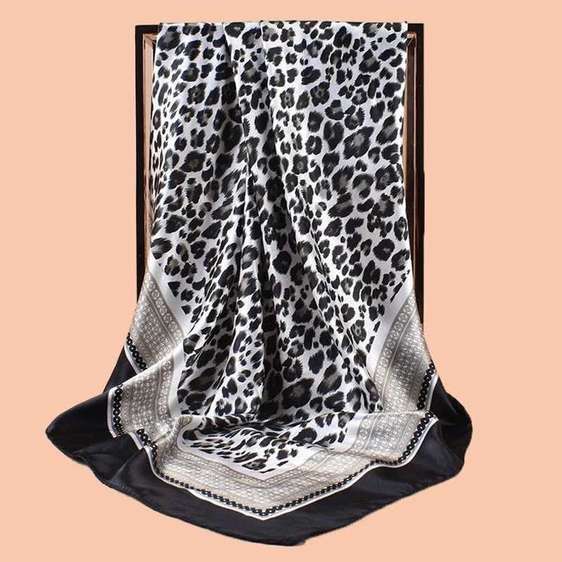 Luxury leopard print with scarf silk satin headband wristband necklace shawl bag Fem bandage X250324