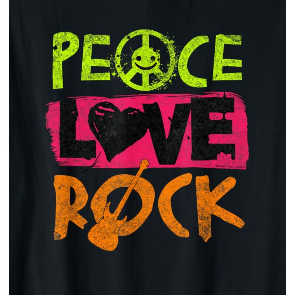 T shirt for Mens Peace Love Rock Guitar Concert Band Rock Music Graphic Tee Casual Tops Clothes Short sleeve