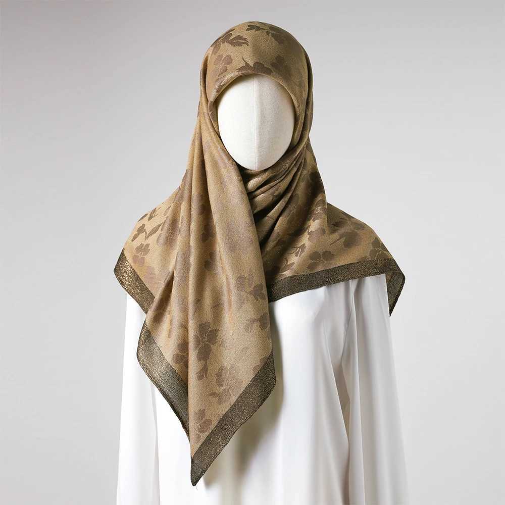 Neckerchief Shawl Packaging Printing Silk Scarf Square Text Muslim Headscarf Elegant Belt Bandana Design New Foard X250324