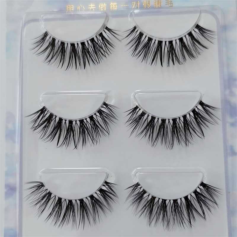 Transparent stem thick eyelashes crossed eye tails elongated makeup fine stem soft and invisible mixed race C48 W250324