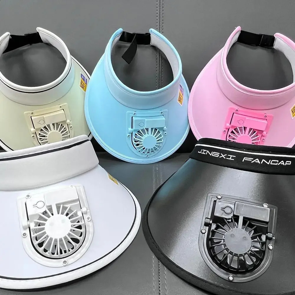 Summer breathable UV protection sun hat with fan suitable for women outdoor adjustable air USB charging fan hat 250322