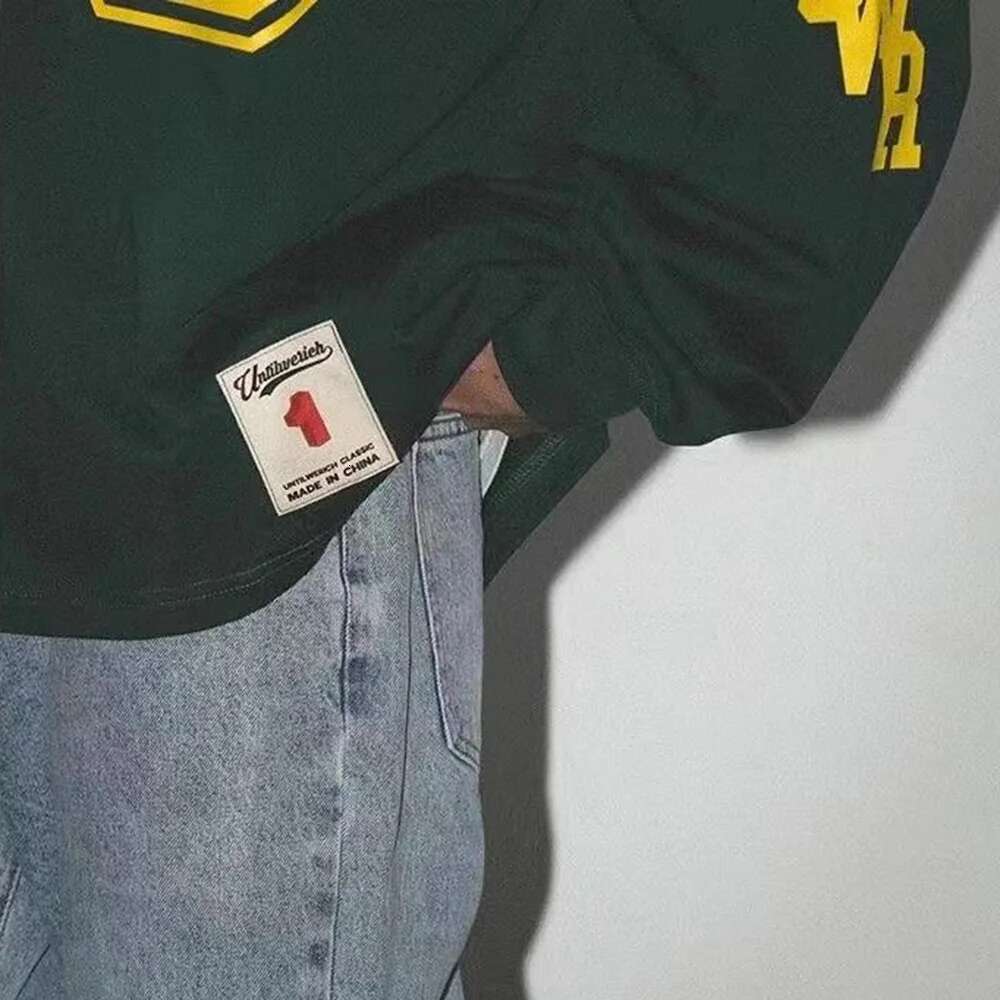 Mens Retro Street American Hip-Hop Number Print Pullover Stylish Campus Sporty Youthful Daily Baggy Casual Sweatshirt