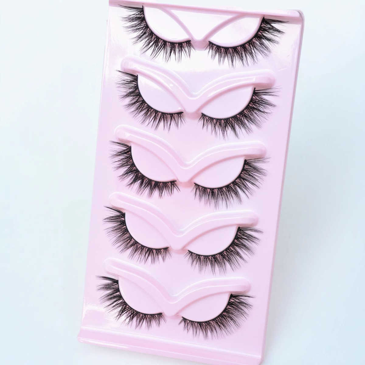 Five Pair Stage Performance False Eyelash Tail Thick and Exaggerated Curly Makeup Extension W250324