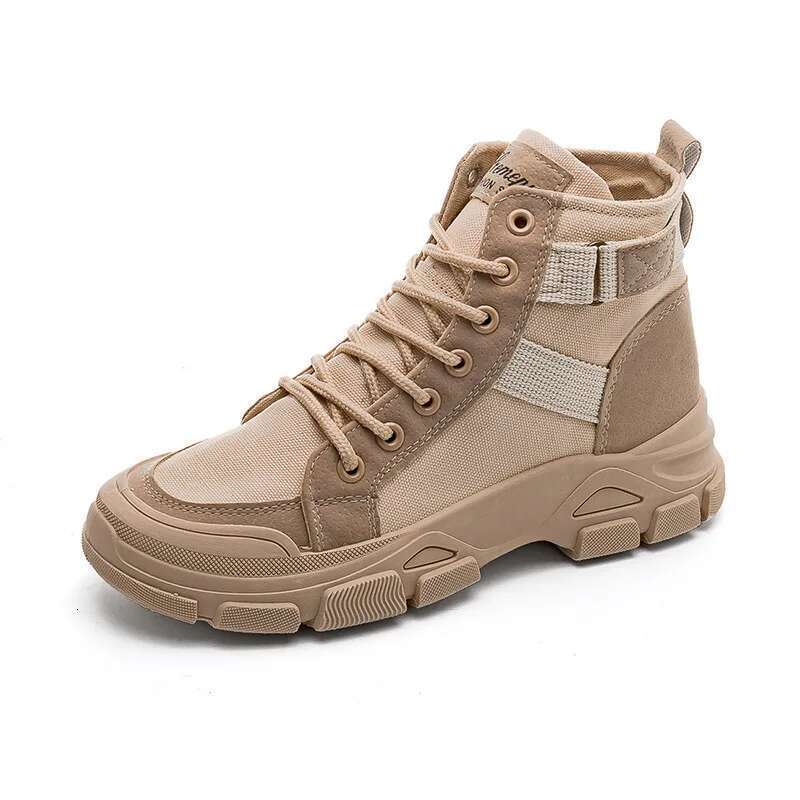 New British Style Women Ankle Lace-Up Platform Motorcycle Boots designer Fashion High-Top Women's Canvas Shoes