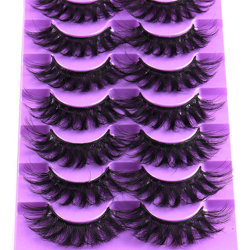 7 pairs of exaggerated and explosive false eyelashes naturally thick cross rolled and curled W250324