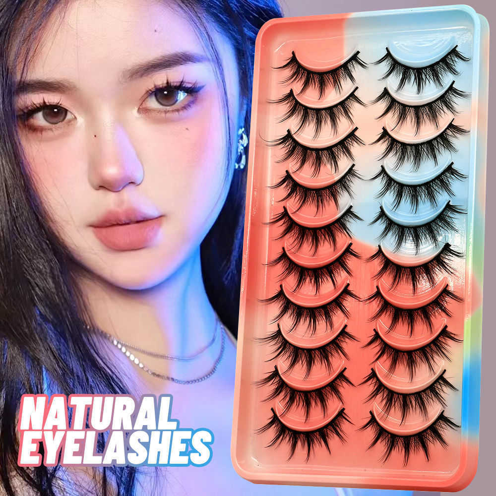 False eyelashes little devil eyelashes 10 pairs of false eyelashes naturally magnifying thick slender and super soft eyes W250324