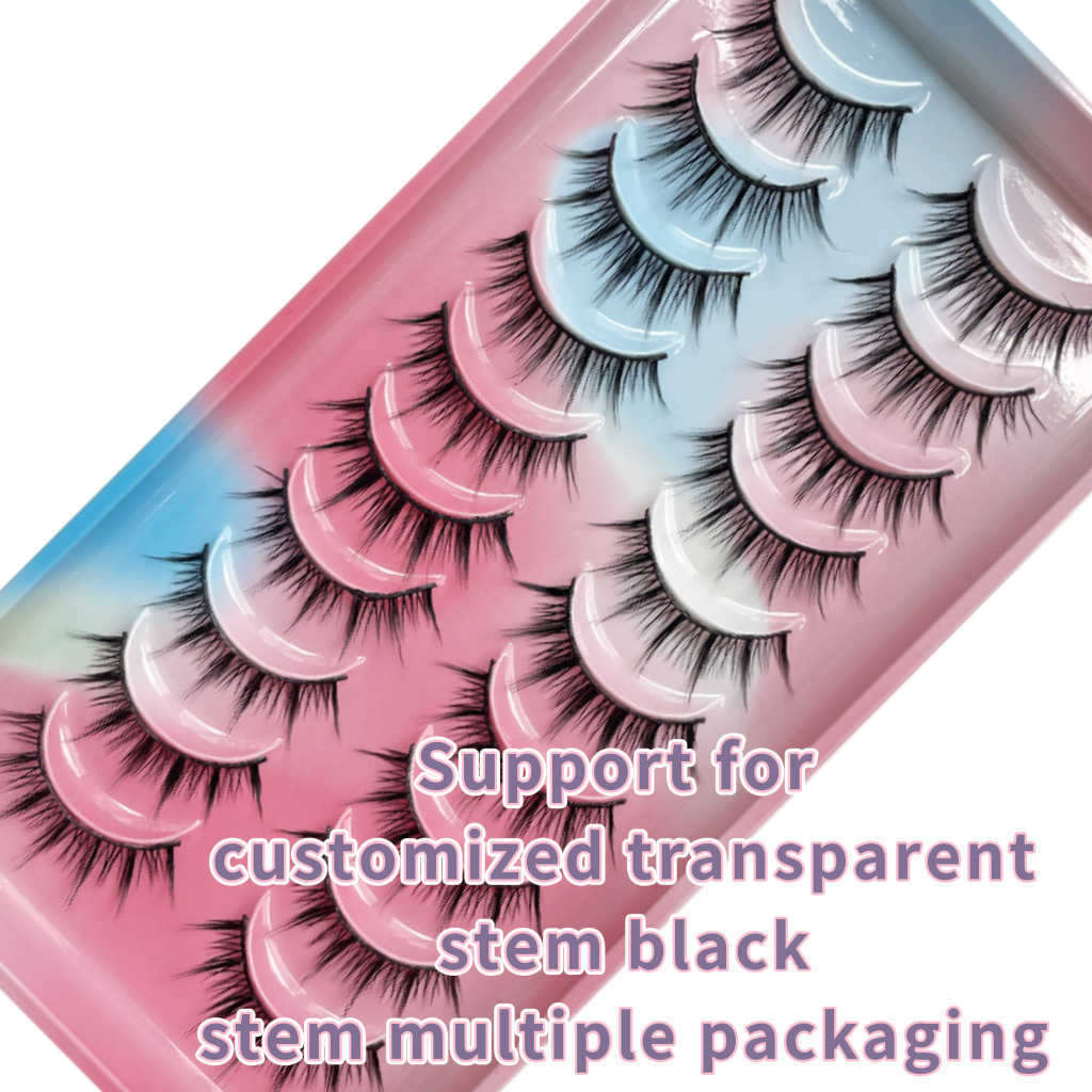 Eyelashes 10 pairs of fake eyelashes naturally thick 3D eyelash straight W250324