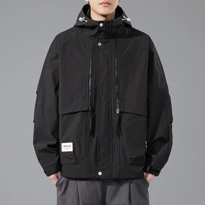 Windproof mens jacket with large pockets waterproof trench oversized size 6XL 7XL 8XL Plus size spring casual motorcycle loose fit 250321