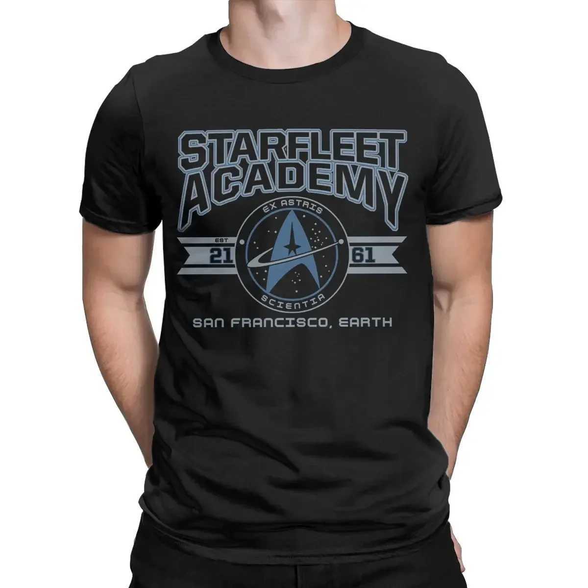 New Mens T-shirt Star Treks Starflt Academy Earth Creative Pure Cotton T-shirt Short Sleve T-shirt O-neck Top Printing X250324