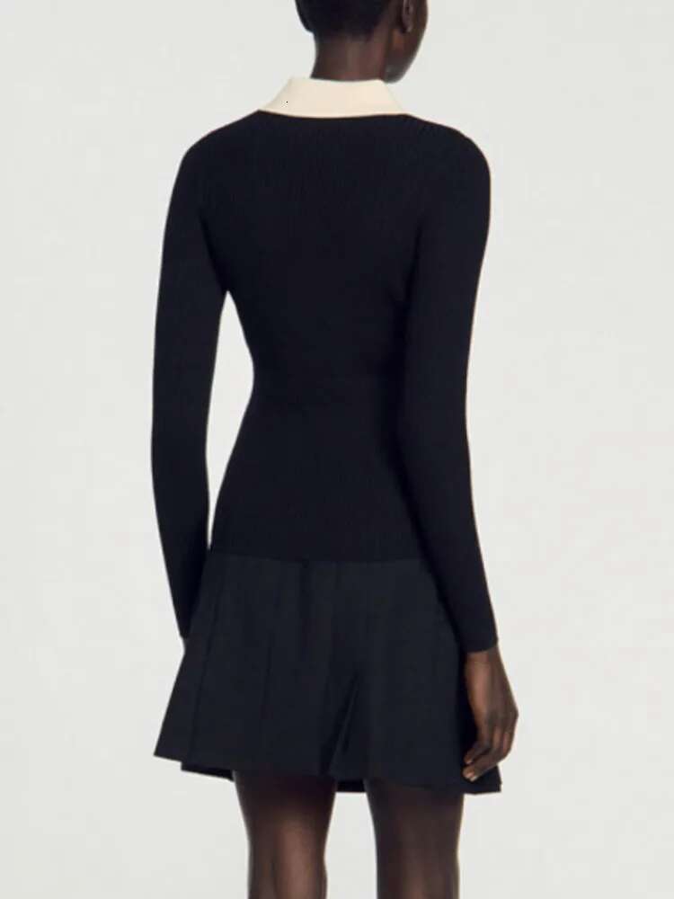 Temperament Solid Color Spring/Summer New Women's Wear Simple Versatile Compon Slimming Thin Knitted Dress