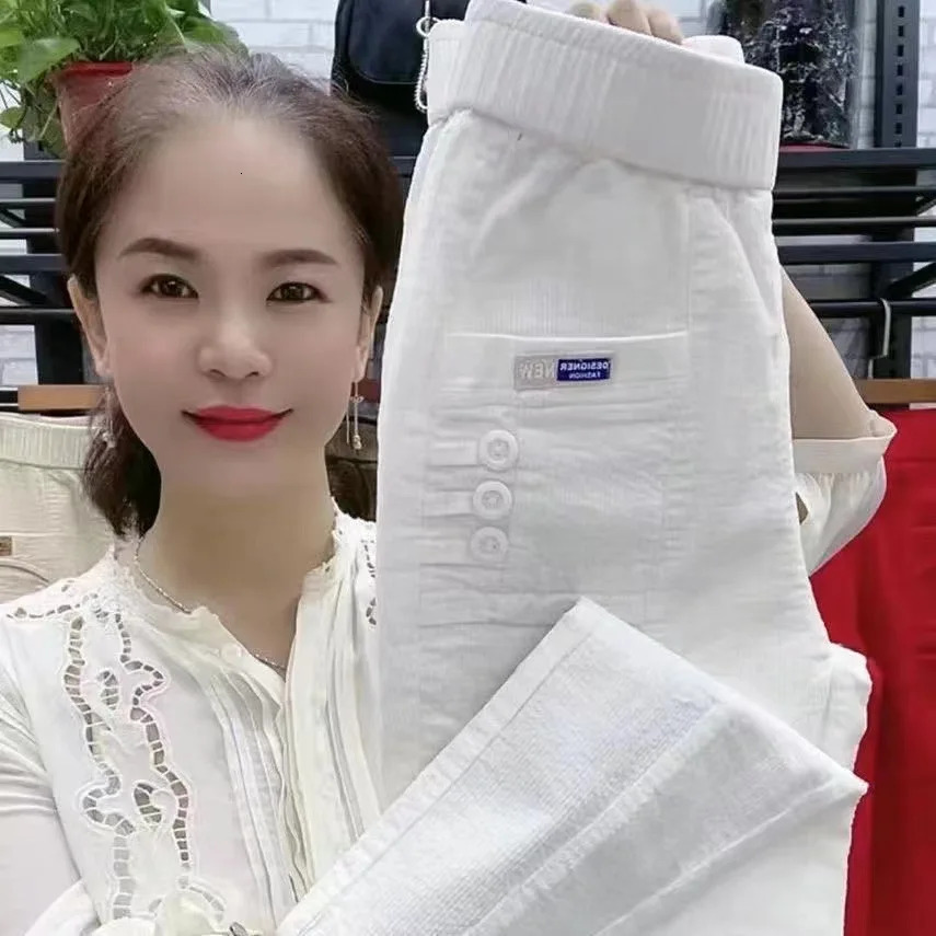 Elegant womens streetwear Korean fashion casual pants solid Corduroy Harlan button pocket autumn and winter 250324Z