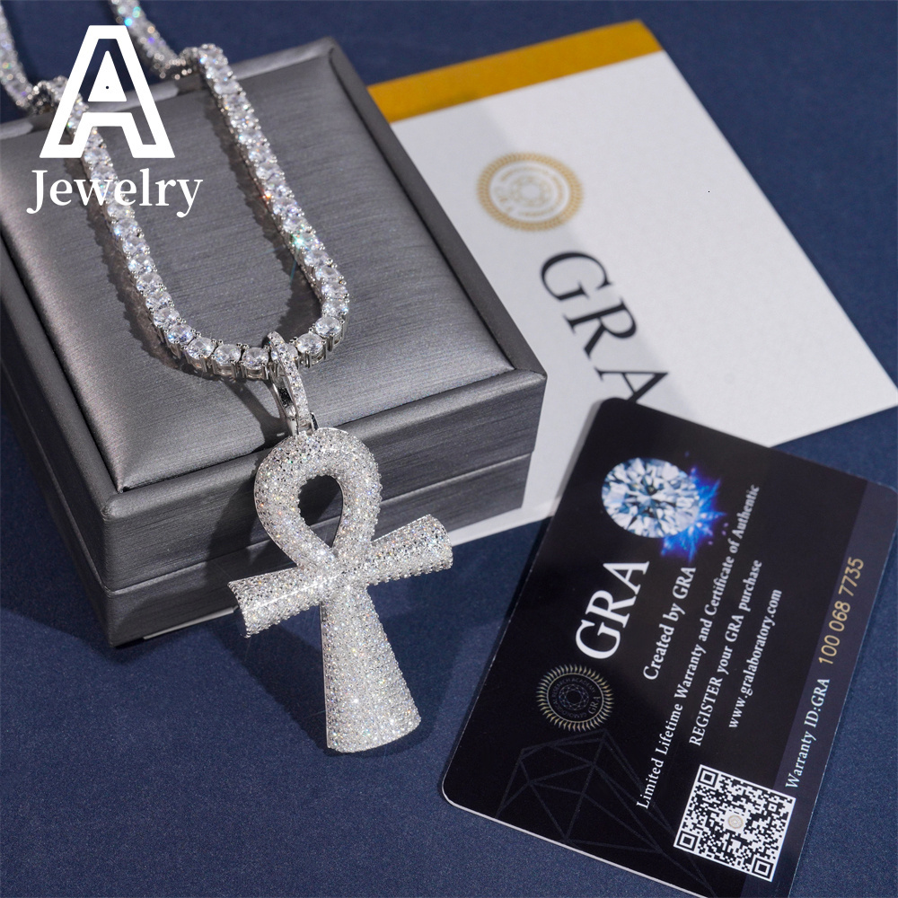 New Style Hip Hop iced out Cross Pendant Moissanite Pendant Pass Diamond Teste Pendant