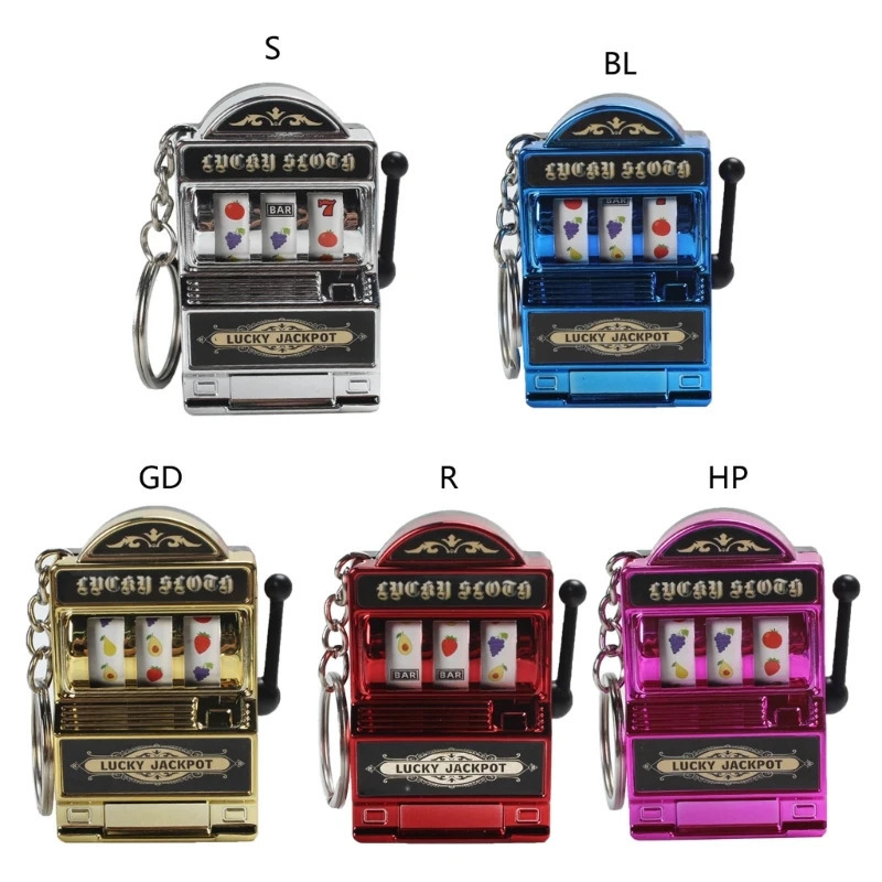 Mini Casino Lucky Charm Jackpot Keychains Handbags Charm Pendant Slot Machine Keychain Novelty Gifts for Women Men 250324