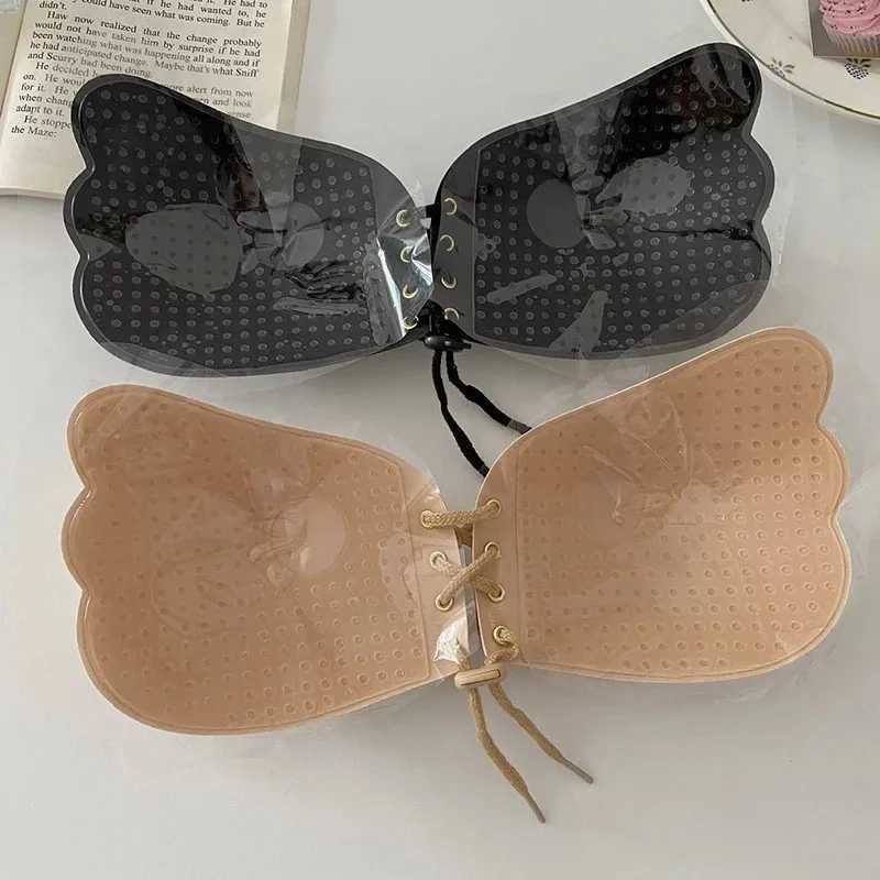 Butterfly wing integrated seamless thin collection chest Frenulum invisible silicone wedding bra lingerie strapless Nipple padXJ250324