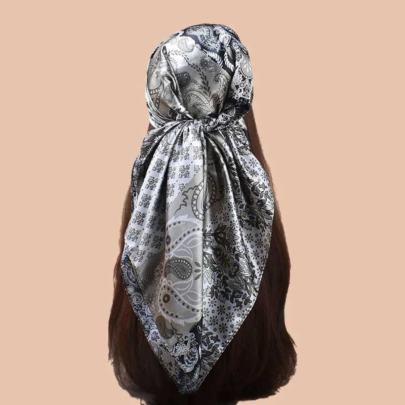 High quality silk scarf with top wrapping and four seasons hair scarf Foard luxury Bandana womens scarf 90 * 90cm X250324