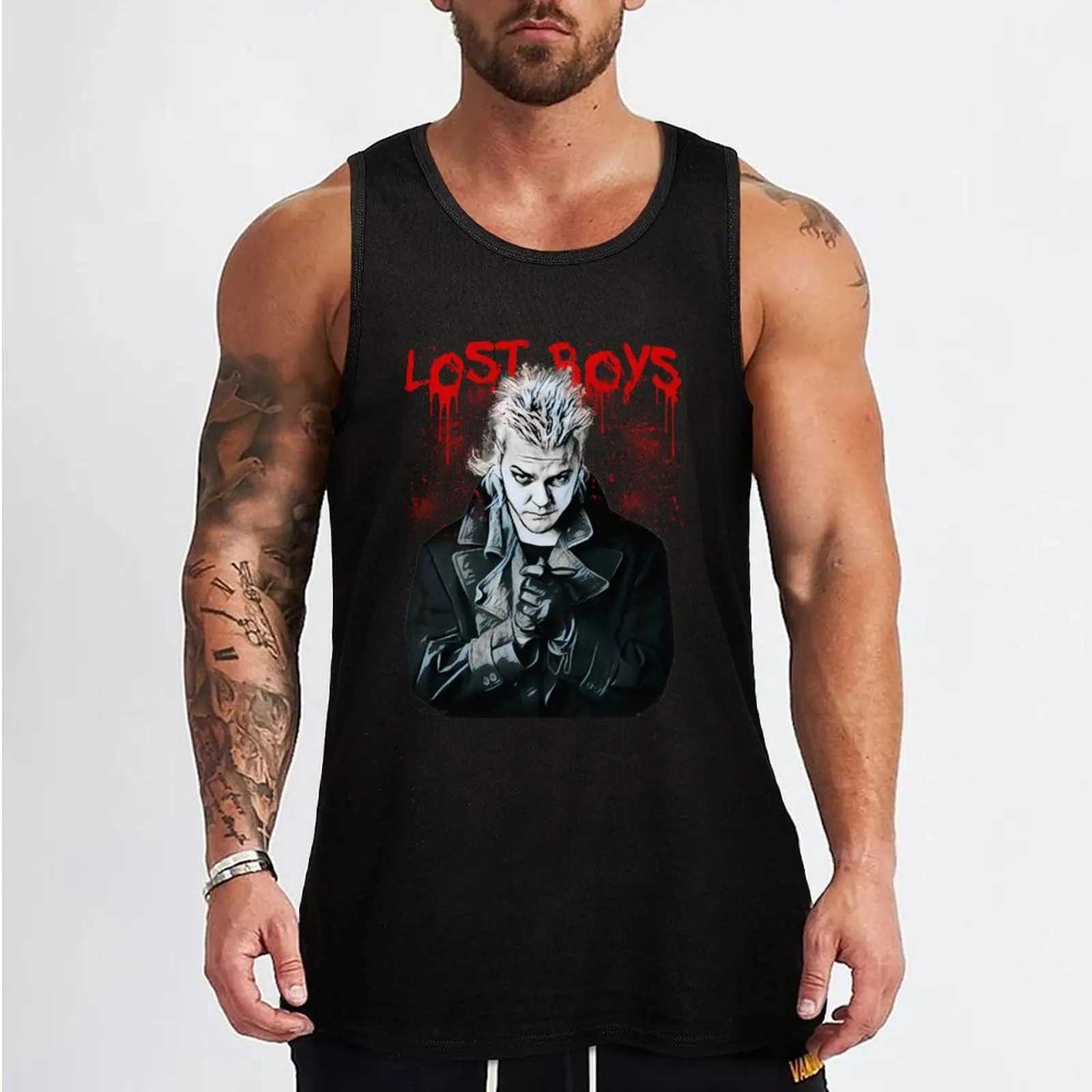 Lost Boys Tank Top Sleeveless Shirt Mens Gym T-shirt Muscles Suitable for Mens Fitness X250324