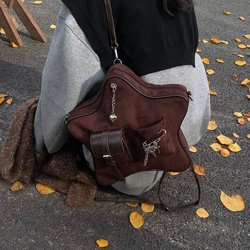 Chain Solid Star PU Backpack Advanced Lightweight Backpack Fashion Womens Bag Ramadan Festival Bolsas De Mujer 250318