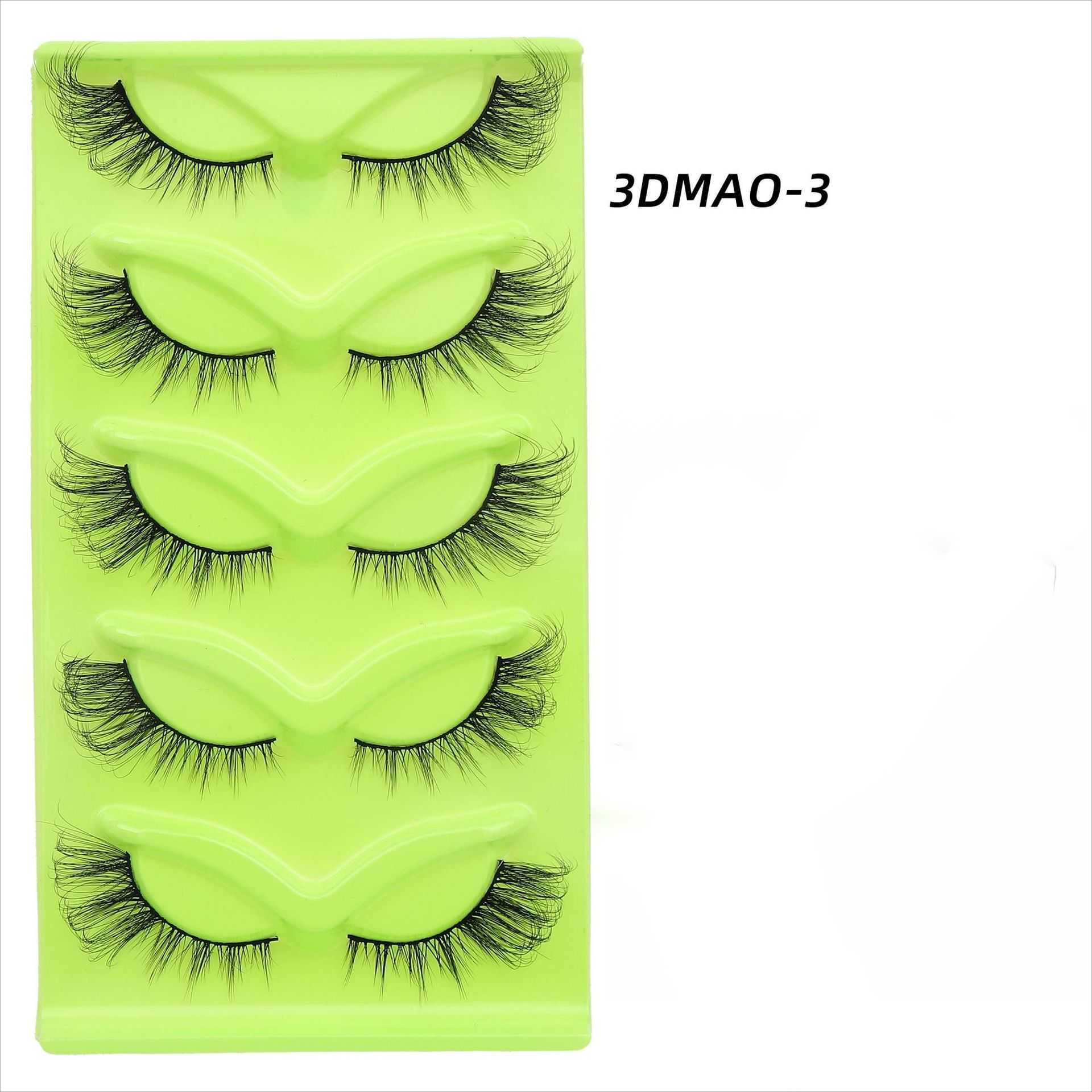 Five Pair Fox Eyelash Cat Eye Fox Series False Eyelash Tail Thick Curly Extended Edition W250324