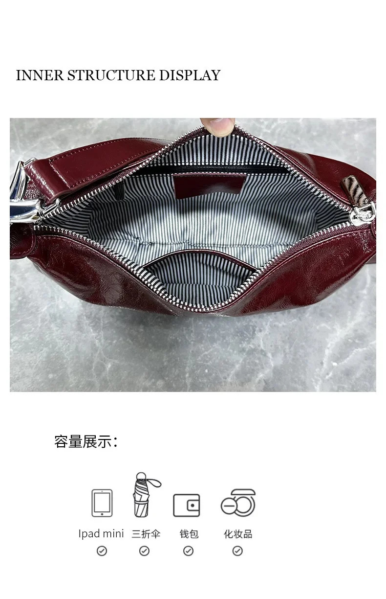 leather womens bag high-quality shoulder underwear bag fashionable city womens Versatile Communicating bag 250320