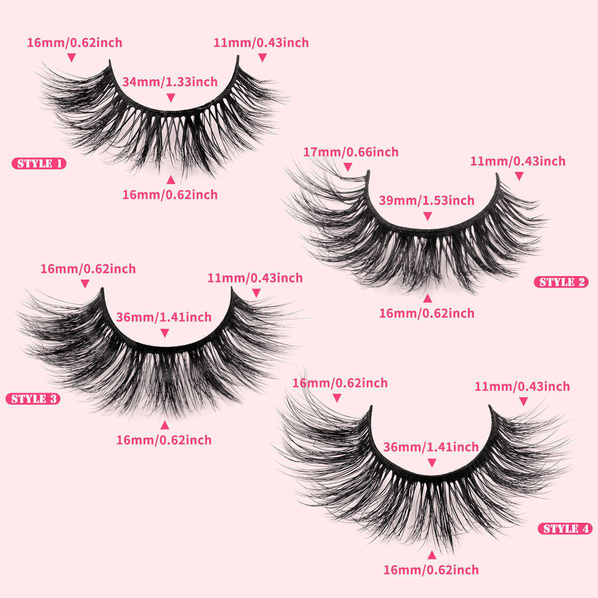 20 boxes of mixed thick and exaggerated false eyelashes naturally curled eyelashes and curled eyelashes W250324