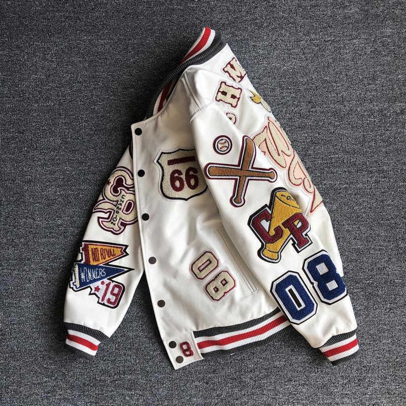 Men's Jackets Boys baseball uniform autumn 2024 trendy brand short leather jacket loose jacket PU leather mens outerwear jacket H25324