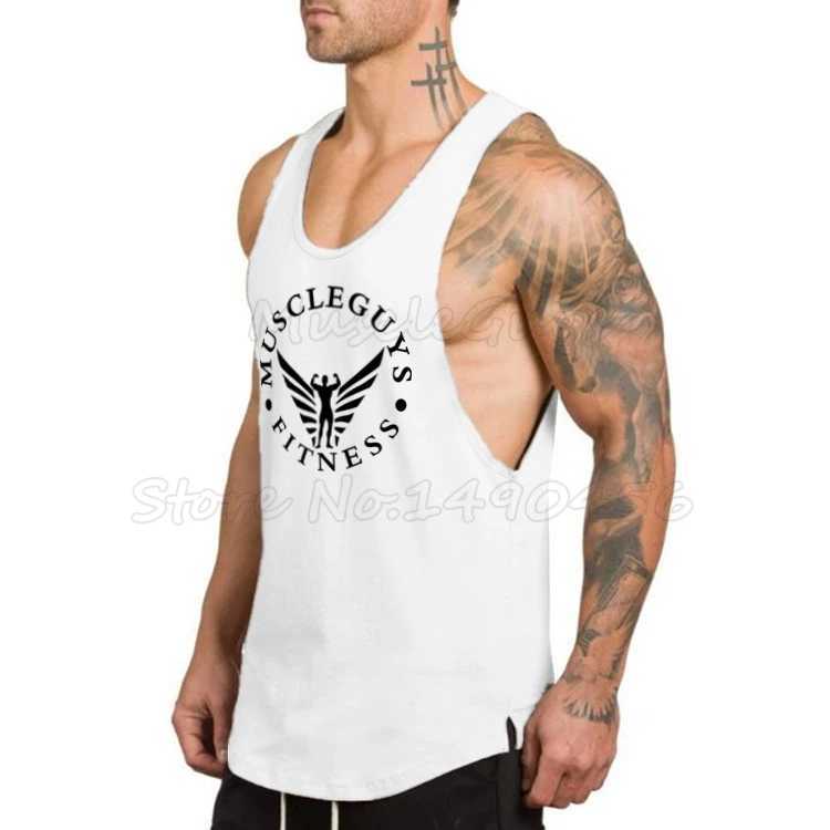 Muscleguys brand clothing fitness shirts mens vests top of the line exercise vests Stringer vests cotton sportswear underwear X250324