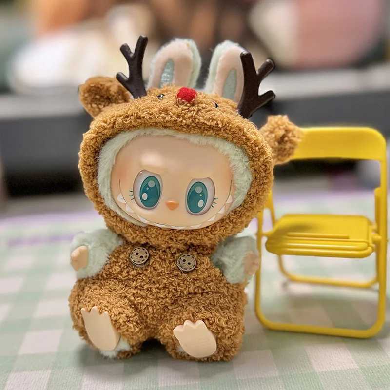 Cute mini plush doll costume shark deer set accessories suitable for Korean Kpop Exo Labubu I II idol doll sitting in Par costumeXJ250324
