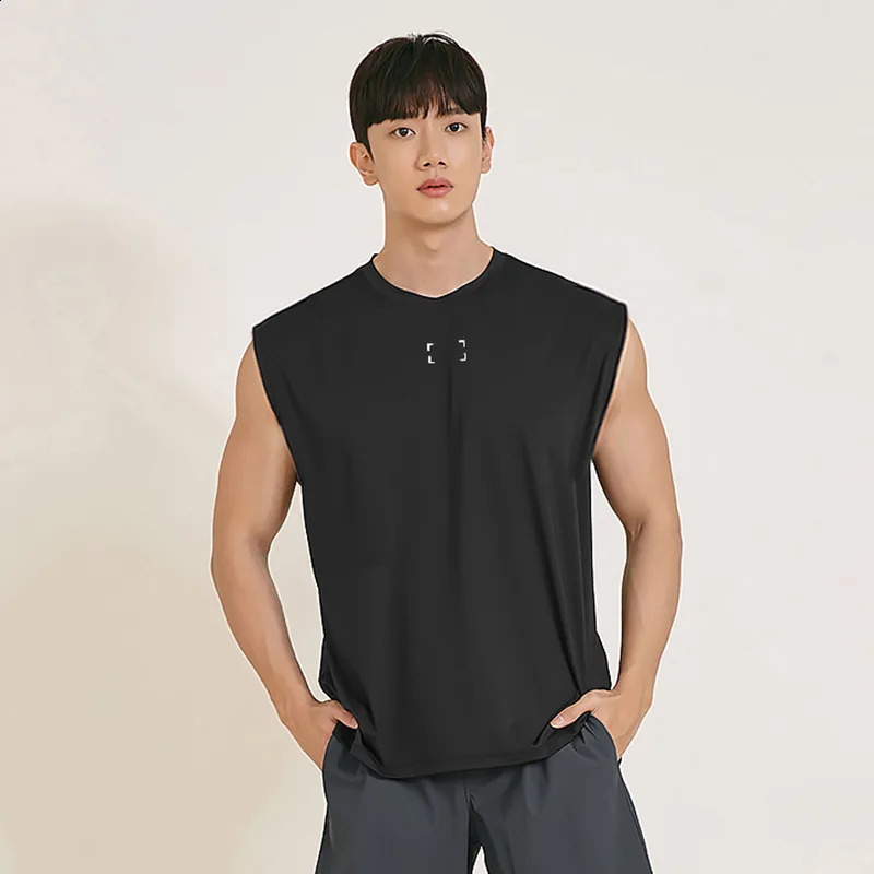 Gym fitness vest mens casual outdoor summer fashion sleeveless shirt muscle vest top-level sportswear 250321