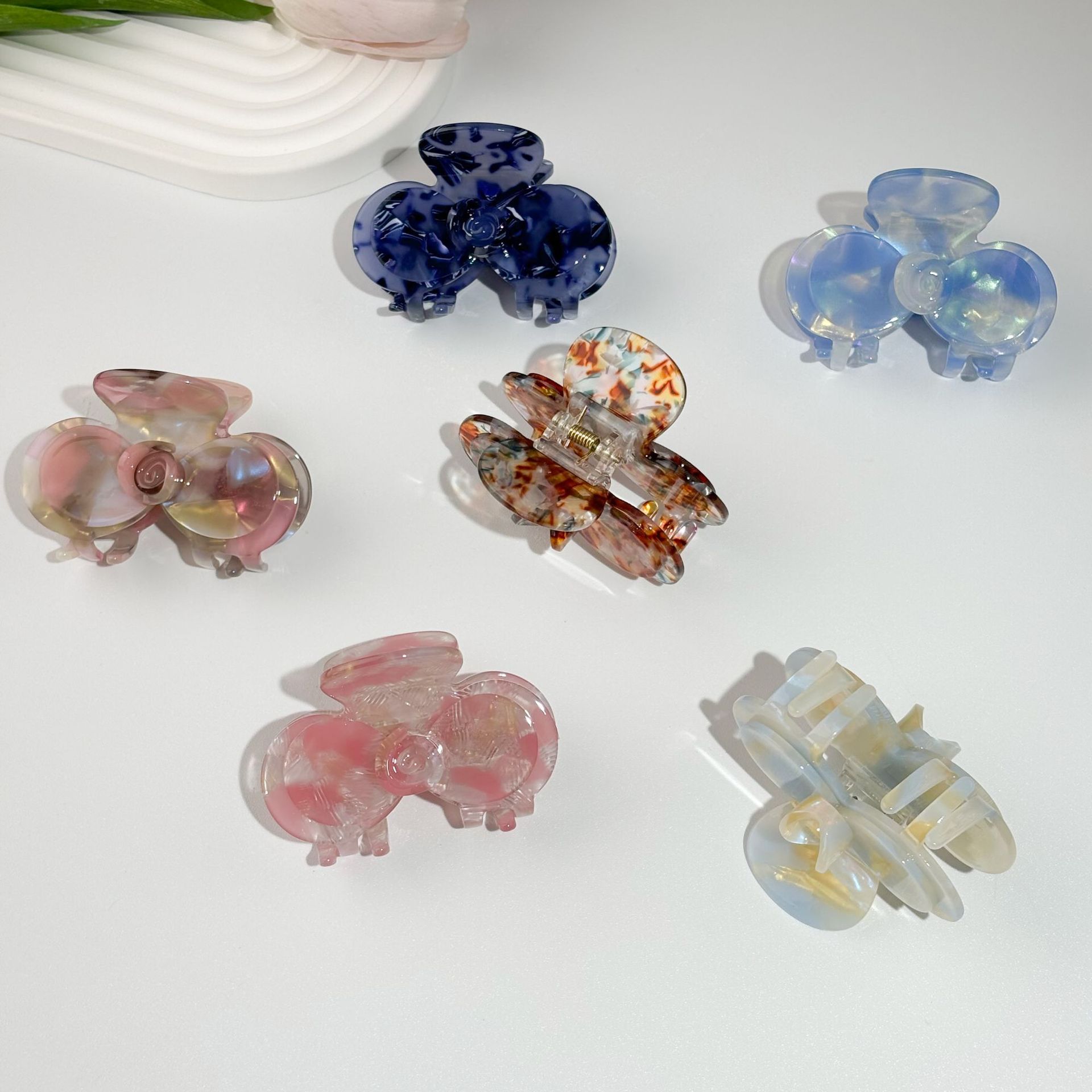 Acetate Flower Grab Clip Cute Fashion Plate Hair Clip Temperament Shark Clip Delicate Hair Accessories Hair Clip Female