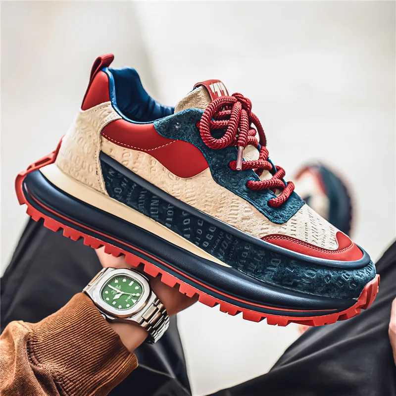 Thick soled mens thick sports shoes outdoor wear-resistant mens trend 2025 new mens casual shoes Fi comfortable anti slip vulcanizedXJ250324