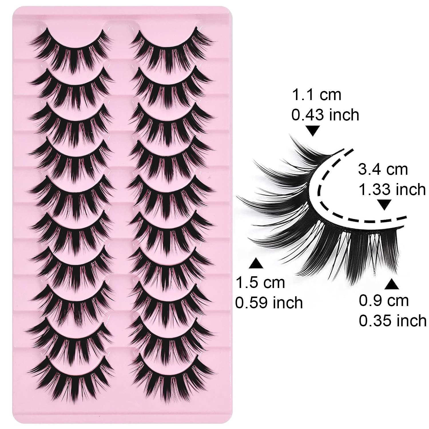 Extended thick false eyelashes 15mm whole black stem one-piece eyelash hard stem large W250324