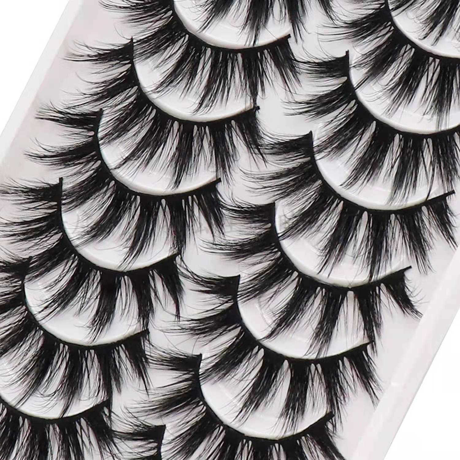 Ten pairs of fake eyelashes imitating mink thick three-dimensional multi-layer fourteen pairs of elongated eyelashes at the end of the eye W250324