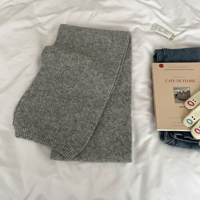 K213 High-end Korean order! Pure color cashmere wool scarf knitted neck collar Dongdaemun Korean version factory wholesale