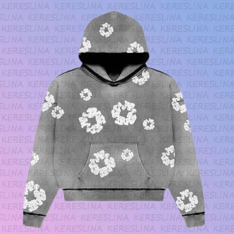 Designer clothes 2025 European American Cross-Border New Hoodie Y2k Washed Printed Street Trend Men's And Women's Hooded Pullover Top