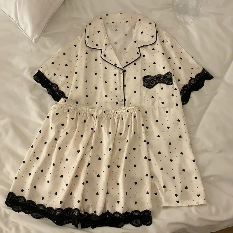 Korean Ins high-end ice silk summer thin sleepwear printed cardigan wool sweater home clothing fashion casual silk sleepwear 250321