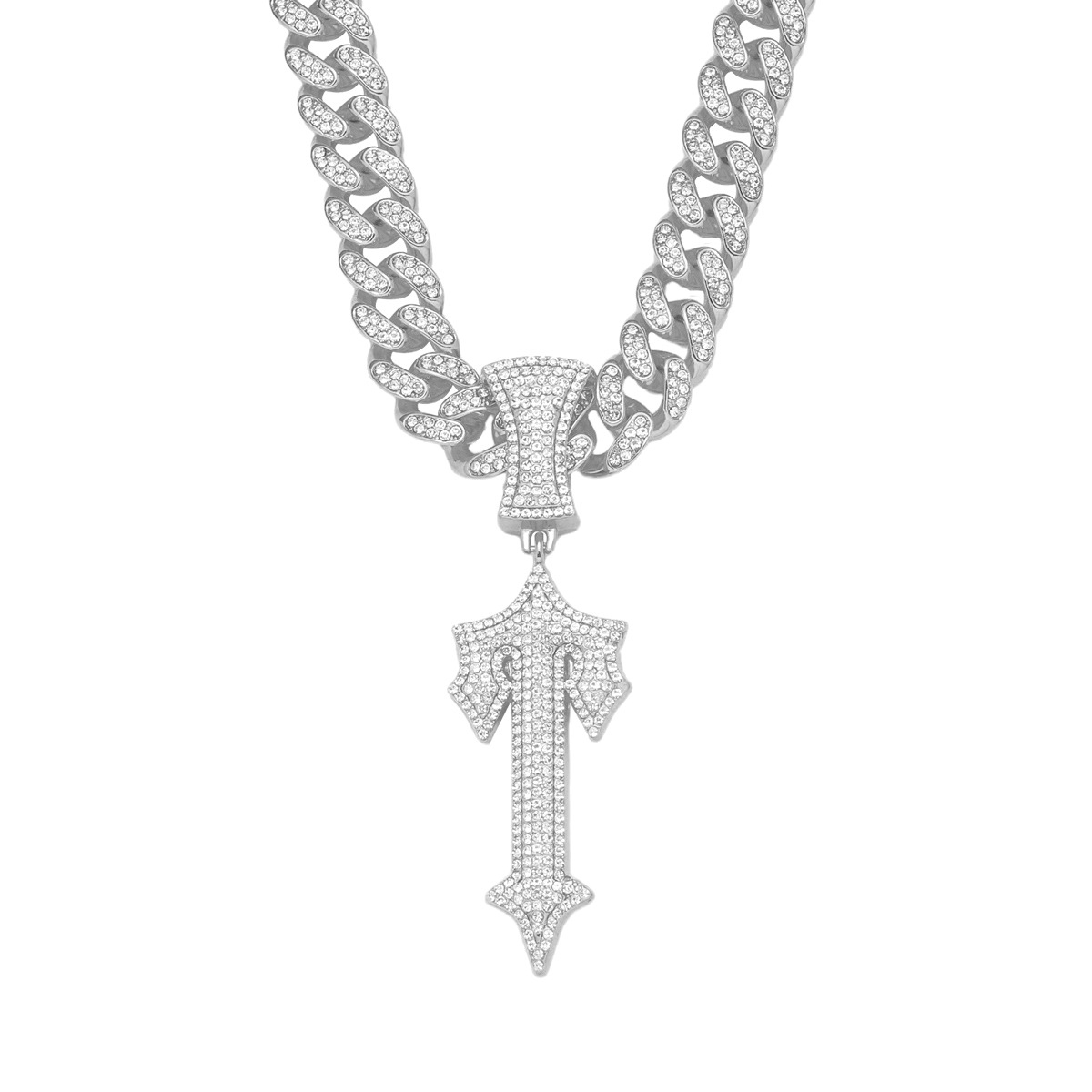 necklaces designer Sword full dia pendant necklace three dimensional alloy hip hop moissanite gold chain mossanite jewelry