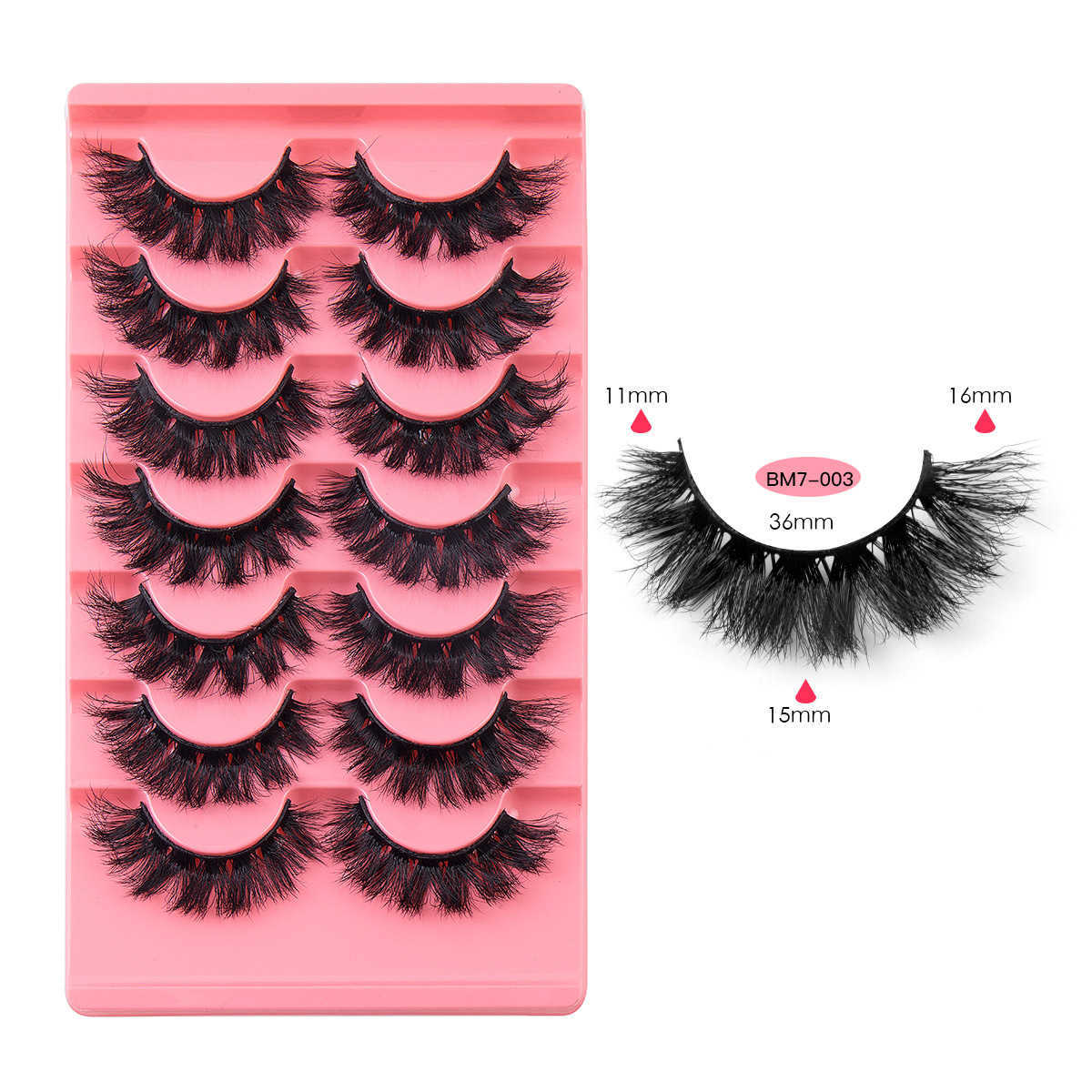 New product 7 pairs of imitation real and fake eyelashes multi-layer thick curled daily enlarged eyelashes for both eyes W250324