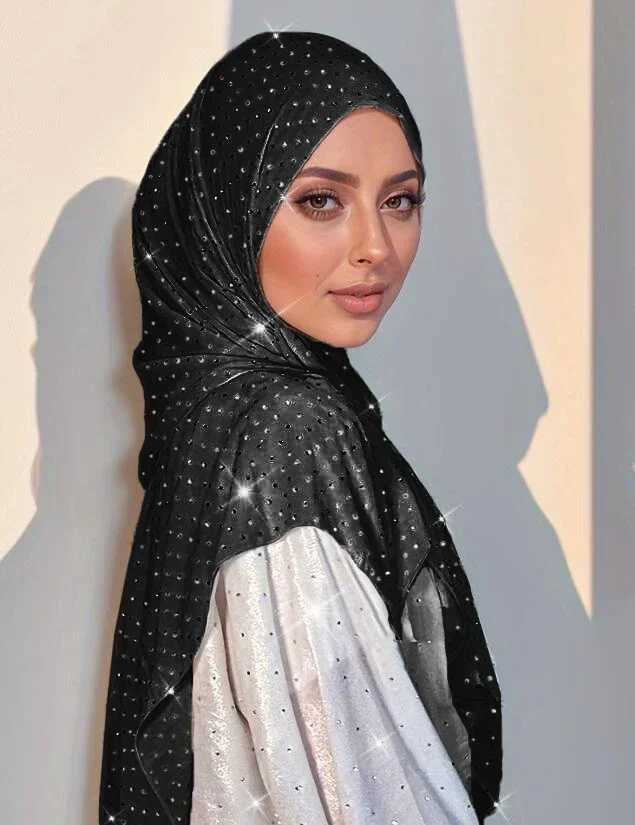 New luxury flat Rhinestone handmade diamond scarf shawl heavy-duty chiffon summer scarf X250324