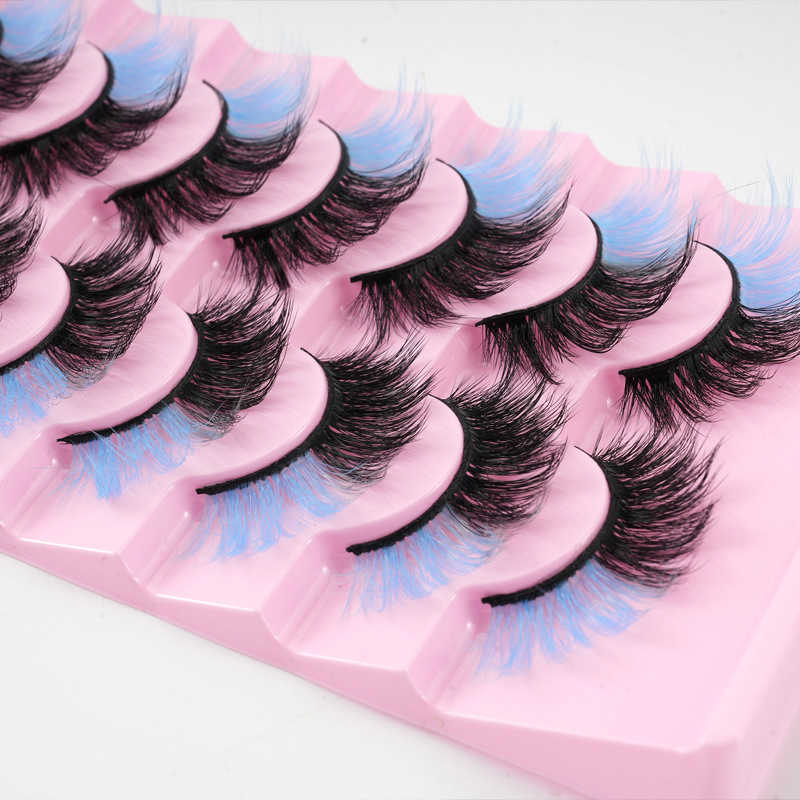 New 8-Pair Thick Cross 3D False Eyelash Imitation Mink Hair Eyelash Color M001 Eyelash W250324