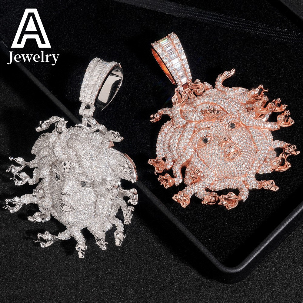 Iced out jewelry Hip Hop Pendant 925 Sterling Silver VVS Moissanite Diamond Pendent