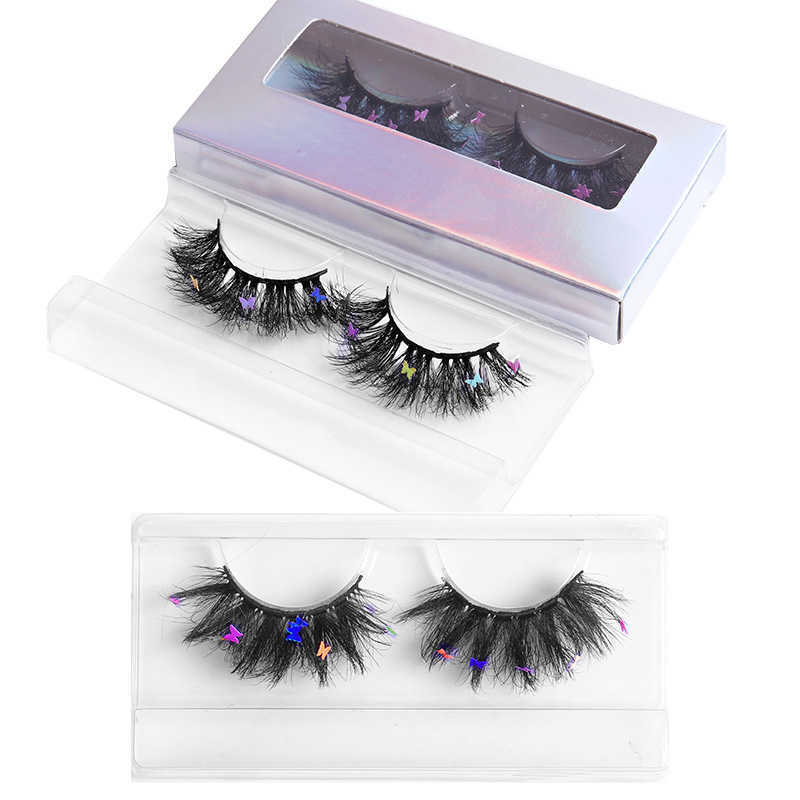 New pair of 8D imitation mink fur butterfly false eyelashes naturally curled up with multiple layers of thick crossed eyelashes W250324